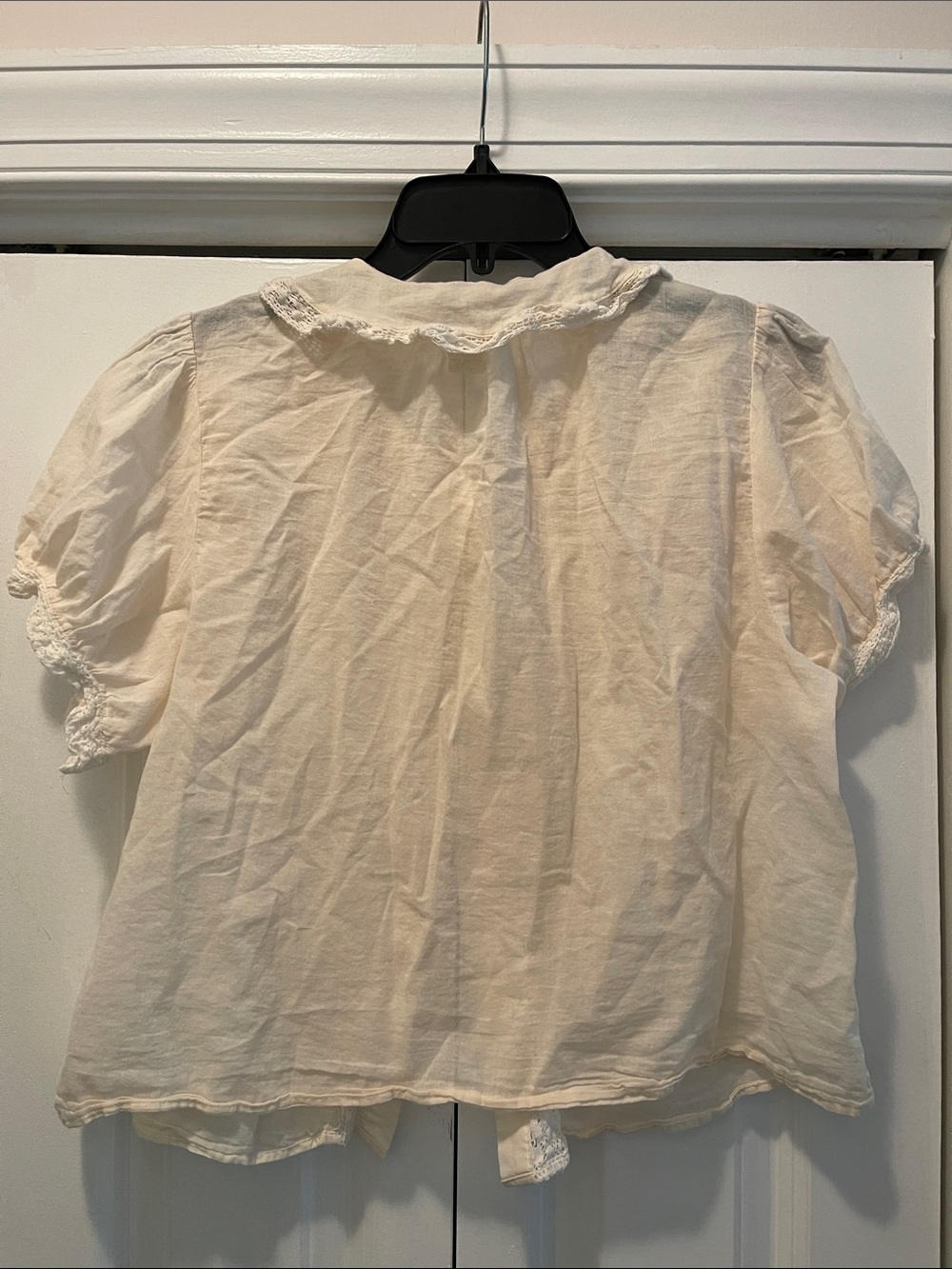 cupcakes & cashmere Lace-Trim Cream Button Blouse - Picture 4 of 7
